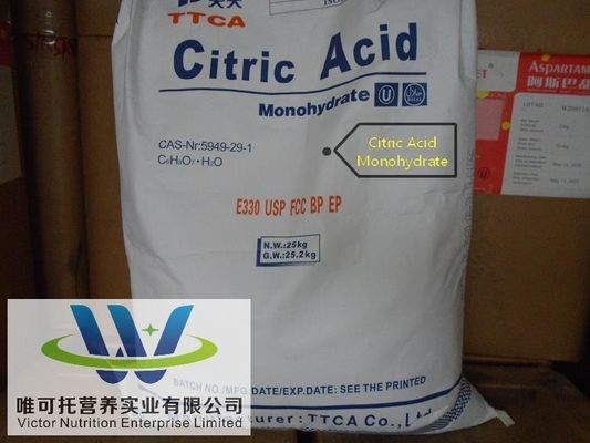 Ácido cítrico anidro/monohidrato para alimentos e bebidas Valor nutricional