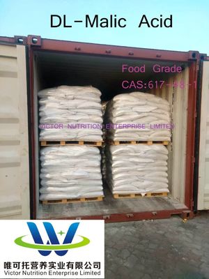 CAS 617-48-1/6915-15-7 Ácido Dl-málico com certificação ISO e prazo de validade de 12 meses