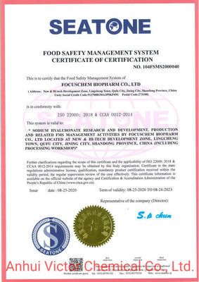 HALAL Hyaluronato de sódio obtido por fermentação microbiana a pH 6,6 CAS 9067-32-7