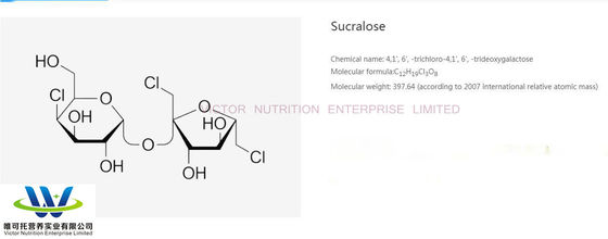 Pó de sucralose pura de alta pureza de qualidade alimentar CAS 56038-13-2 Fórmula C12h19cl3o8 na melhor das hipóteses