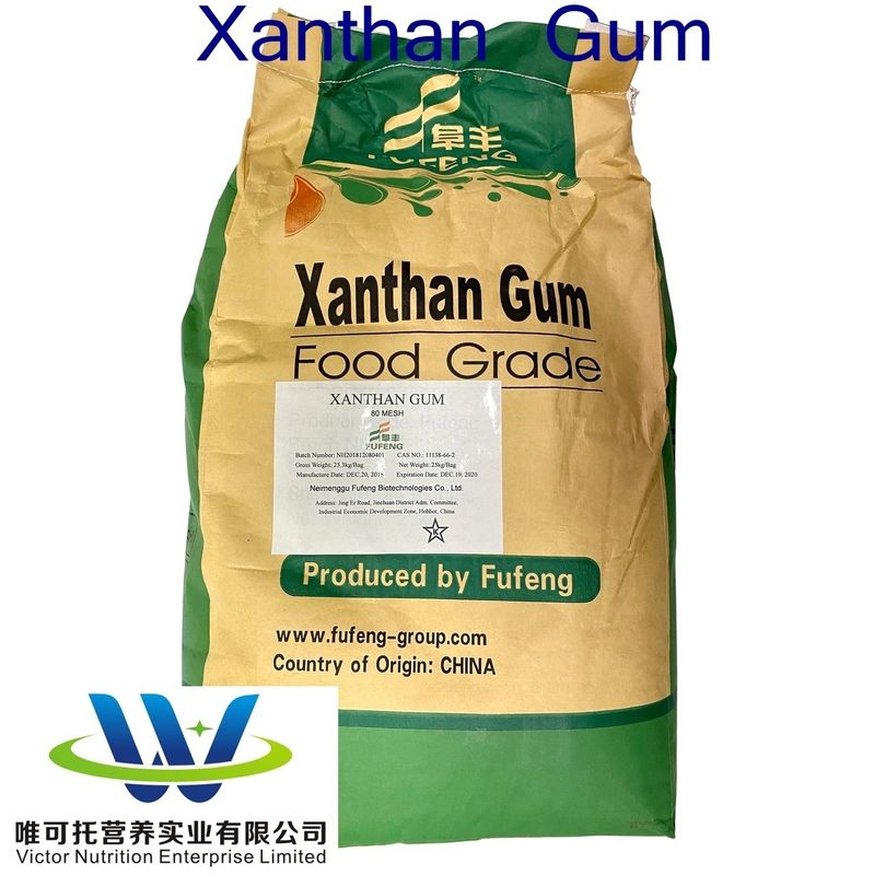 Goma de xantano 80 malha/200 malha CAS 11138-66-2 para aditivos alimentares Produção 5000 toneladas/mês