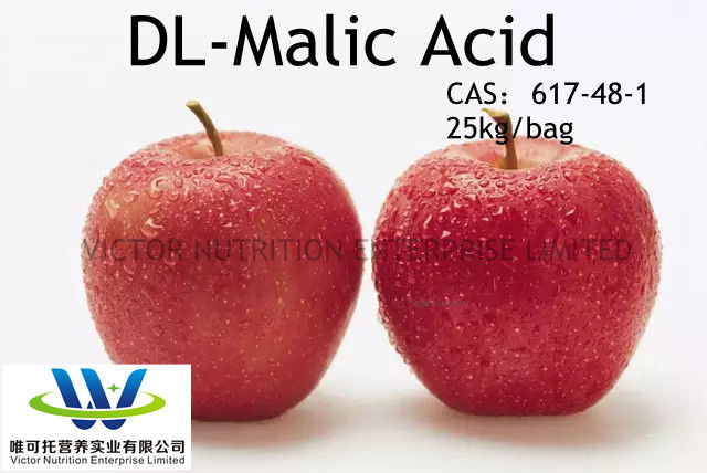 CAS 617-48-1/6915-15-7 Ácido Dl-málico com certificação ISO e prazo de validade de 12 meses