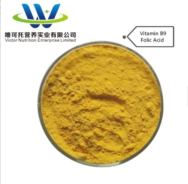 Composição de vitaminas nutrientes Ácido fólico USP38 CAS n.o 59-30-3 para embalagens de papel
